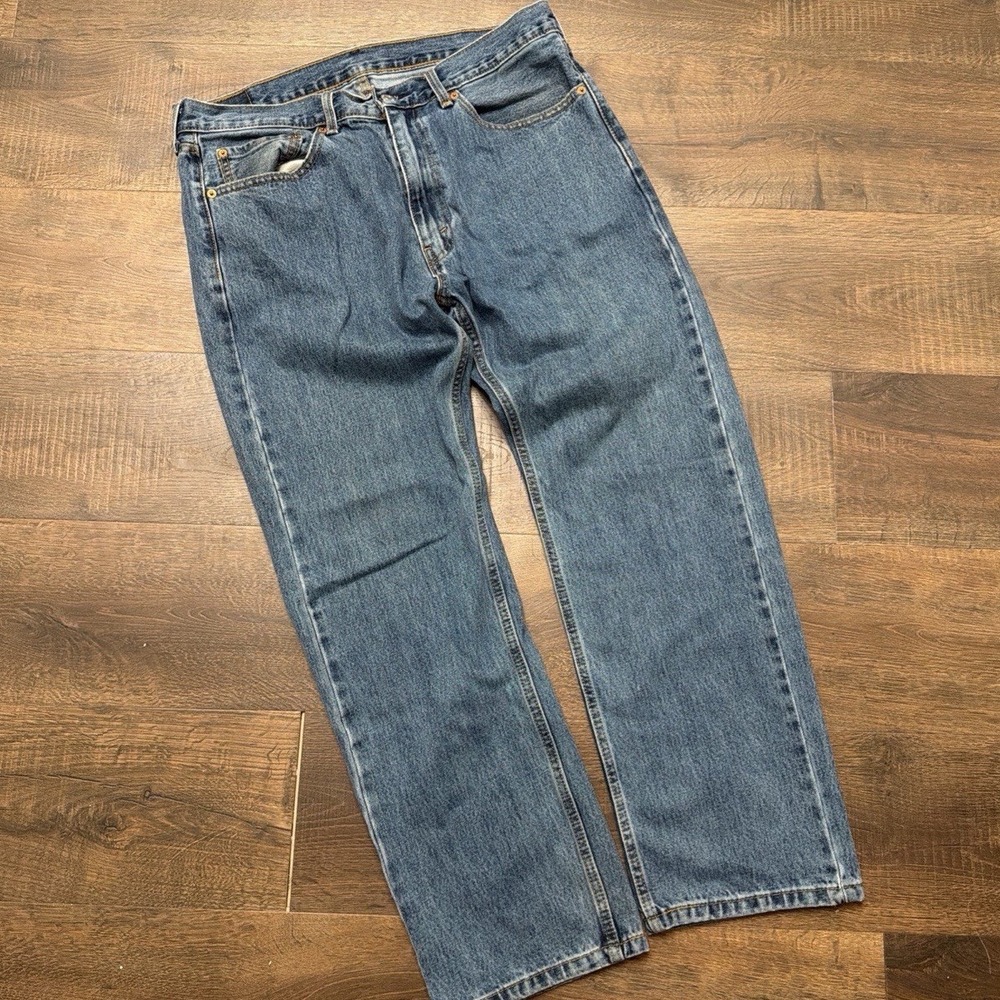 Levi's 505 Jeans Mens 36x30 Baggy Straight Leg Blue Denim 9" Opening